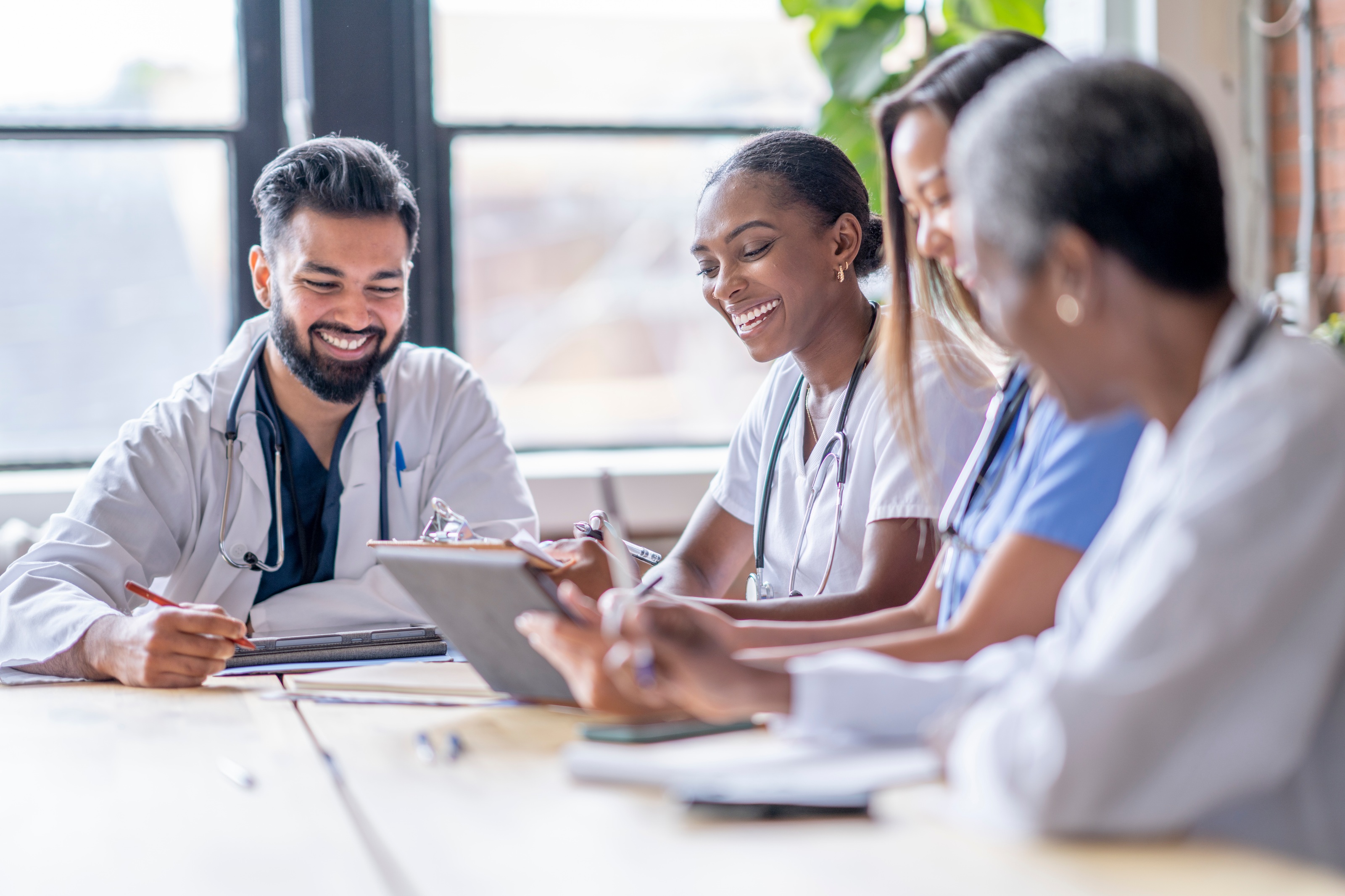 Healthcare colleagues working together.