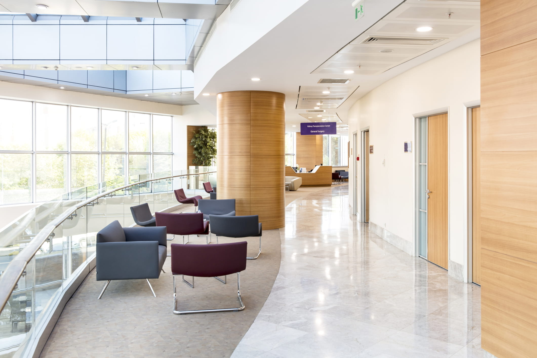 Seating in a healthcare reception area.